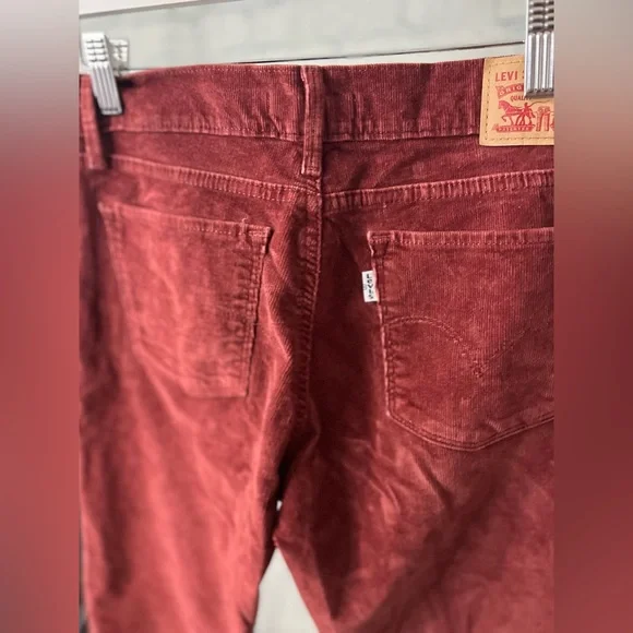 Levis 710 Super Skinny Corduroy Jeans | Rust Red | Sz Womens 28 - Picture 8 of 16